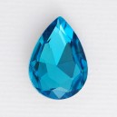 riv-241 Риволи стеклянные капля (голубой, 18 х 25 мм)