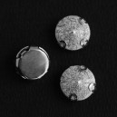 riv-448 Риволи с напылением круглые в цапах (серебро, 12 мм)