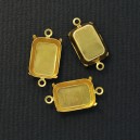 tsp-026 Цапы пришивные для риволей с двумя петельками, под золото(прямоугольник, 13 х 18 мм)