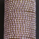 FUR-0174 Цепь под золото с розово-красными камушками (хрусталики 2 мм)