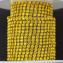 FUR-0174 Цепь под золото с ярко-желтыми (цитрин) камушками (хрусталики 2 мм)