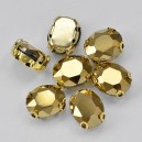 riv-0278 Риволи стеклянные овал (золото металлик, 10 х 8 мм)