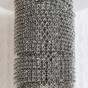 FUR-0174 Цепь под серебро с серыми камушками (Black Diamond 2 мм)