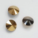 riv-360 Риволи стеклянные круглые (золото металлик, 14 мм)