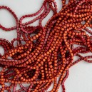 FUR-0181 Цепь с коралловыми камушками в красном (2мм,хрусталики) 10 см