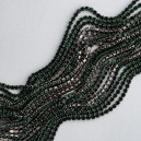 FUR-0173 Цепь под никель с темно-зелеными камушками (хрусталики 1,5 мм) 10 см