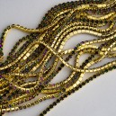 FUR-0174 Цепь под золото с радужными камушками (хрусталики 1,5 мм) 10 см 