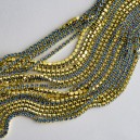 FUR-0174 Цепь под золото с салатовыми камушками (хрусталики 1,5 мм) 10 см 