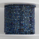 FUR-0174 Цепь под никель с камушками синий металлик (хрусталики 1,5 мм) 10 см