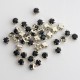 riv-1006 Риволи стеклянные круглые в цапах серебро (топаз, 4 мм) 10 штук