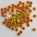 riv-496 Риволи стеклянные круглые в цапах золото (цитрин, 4 мм) 10 штук