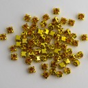 riv-596 Риволи стеклянные круглые в цапах золото (цитрин, 4 мм) 10 штук