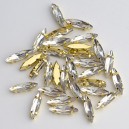 riv-1056 Риволи маркиз в цапах под золото (4 х 15 мм) черный