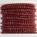 FUR-0161 Цепь красная с темно-красными камушками (хрусталики 2 мм) 10 cм