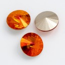 riv-932 Риволи стеклянные круглые (оранжево-желтые, 14 мм)