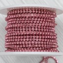 FUR-0161 Цепь розовая с розовыми камушками (хрусталики 2 мм) 10 см