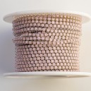 FUR-0161 Цепь под серебро с розово-опаловыми камушками (хрусталики 2 мм) 10 см