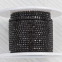 FUR-0161 Ланцюг чорний з чорними камінчиками (кришталики 2 мм) 10 см