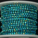 FUR-0184 Ланцюг синій з синіми АВ камінчиками (2 мм, кришталики)