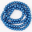 bs-01 Намистини-скло-кераміка (імітація перлів, блідо-блакитний, 8 мм)