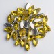 riv-1232 Риволі маркіз у цапах під срібло (6 х 12 мм) жовтий