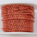 FUR-0173 Ланцюг під рожеве золото з помаранчевими камінчиками (2 мм) 10 см