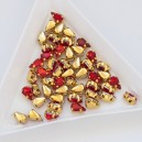 riv-1309 Риволі скляні крапля в золотому цапі (яскраво рожеві, 3 х 6 мм) 1 шт