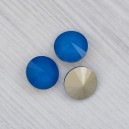 riv-1406 Ріволі скляні круглі лакові (сині, 14 мм)
