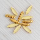 riv-1418 Ріволі маркиз в цапах під золото (4 х 15 мм) матовий жовтий
