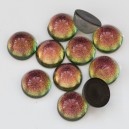 riv-1444 Ріволі скляні круглі (зелено-рожеві, 10 мм)