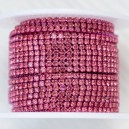FUR-0226 Ланцюг рожевий з рожевий камінчиками (2 мм) 10 см