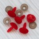 Носик оксамитовий на паличці (12х10 мм) 5 штук (червоний)