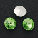 riv-86 Риволи стеклянные круглые (светло-зеленые, 14 мм)