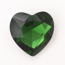 riv-175 Риволи стеклянные сердечко (зеленый, 27 мм)