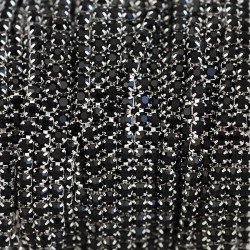 FUR-0173-63 Ланцюг під нікель з чорними камінчиками (кришталики) 10 см