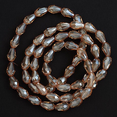 Намистини в низці (краплі, золоті) 12х8 мм