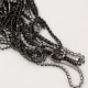 FUR-0167 Ланцюг срібло з чорними камінчиками (кришталики 1-1,5 мм) 10 см