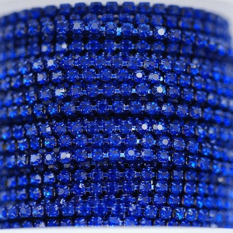 Ланцюг синій з синіми стразами (1,5 мм) 10 см