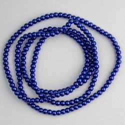 Бусины- стекло-керамика (иммитация жемчуга, синий, 6 мм)