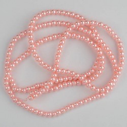 bs-01 Намистини- скло-кераміка 1064 (імітація перлів, рожевий, 6 мм)