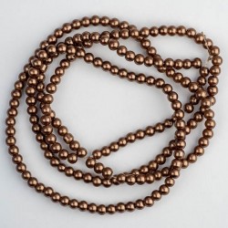 Намистини- скло-кераміка 1037 (імітація перлів, коричневий, 6 мм)