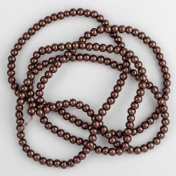 Намистини — склокераміка 1039 (імітація перлів, темно-коричневі, 6 мм)