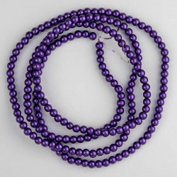 Намистини- скло-кераміка 1161 (імітація перлів, фіолетовий, 6 мм)
