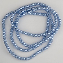 Намистини-скло-кераміка 1140 (імітація перлів, блідо-блакитний, 6 мм)