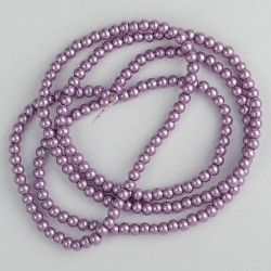 Намистини- скло-кераміка (імітація перлів, бузковий, 6 мм)