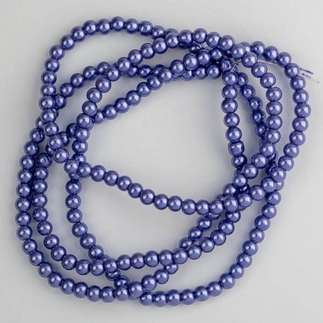 bs-01 Намистини - скло-кераміка 1146 (імітація перлів, синьо-фіолетовий, 6 мм)