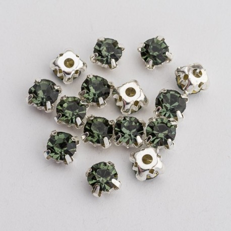 Ріволі в цапах під срібло (сірий, 6 мм)