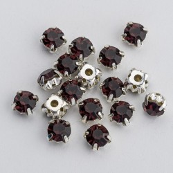 riv-1001 Ріволі в цапах під срібло (аметист, 6 мм)