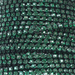 Ланцюг малахіт із зеленими стразами (1,5 мм) 10 см