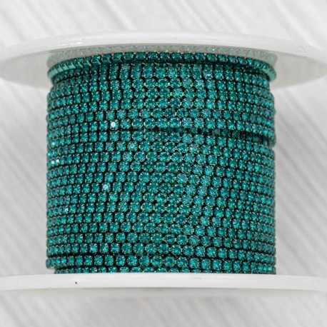 Ланцюг бірюзовий з бірюзовими стразами (1,5 мм) 10 см